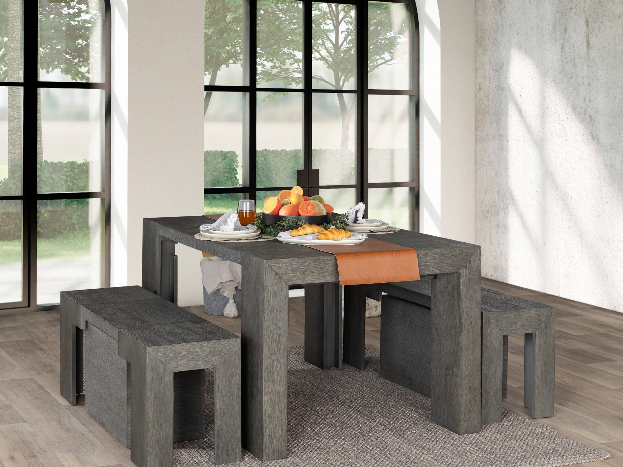 Extendable Dining Table with 2 Benches | Transformer Table Extendable Dining Table with 2 Benches | Transformer Table